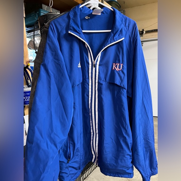 adidas Other - Adidas Kansas University Men’s Nylon Zip Up Jacket/ Last pic shows color best